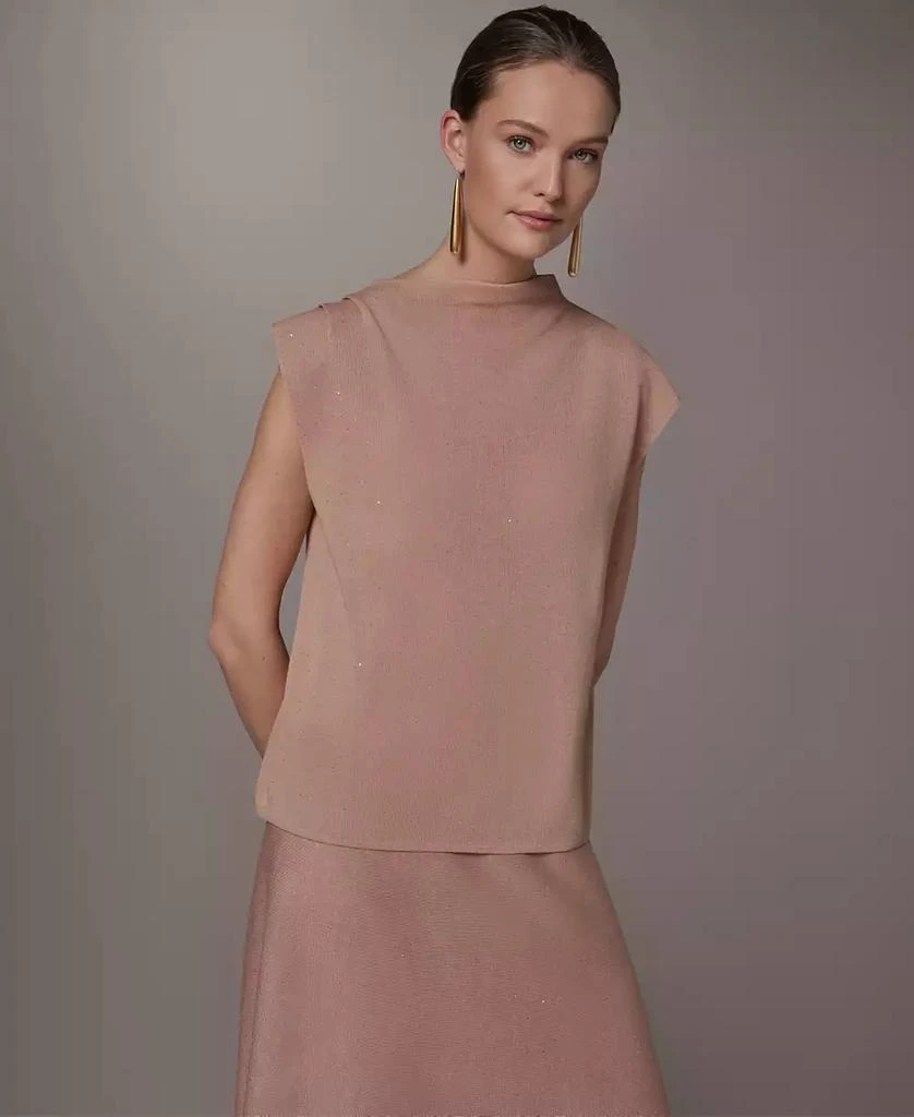 Donna Karan Women
s Asymmetric Mock Neck Sweater