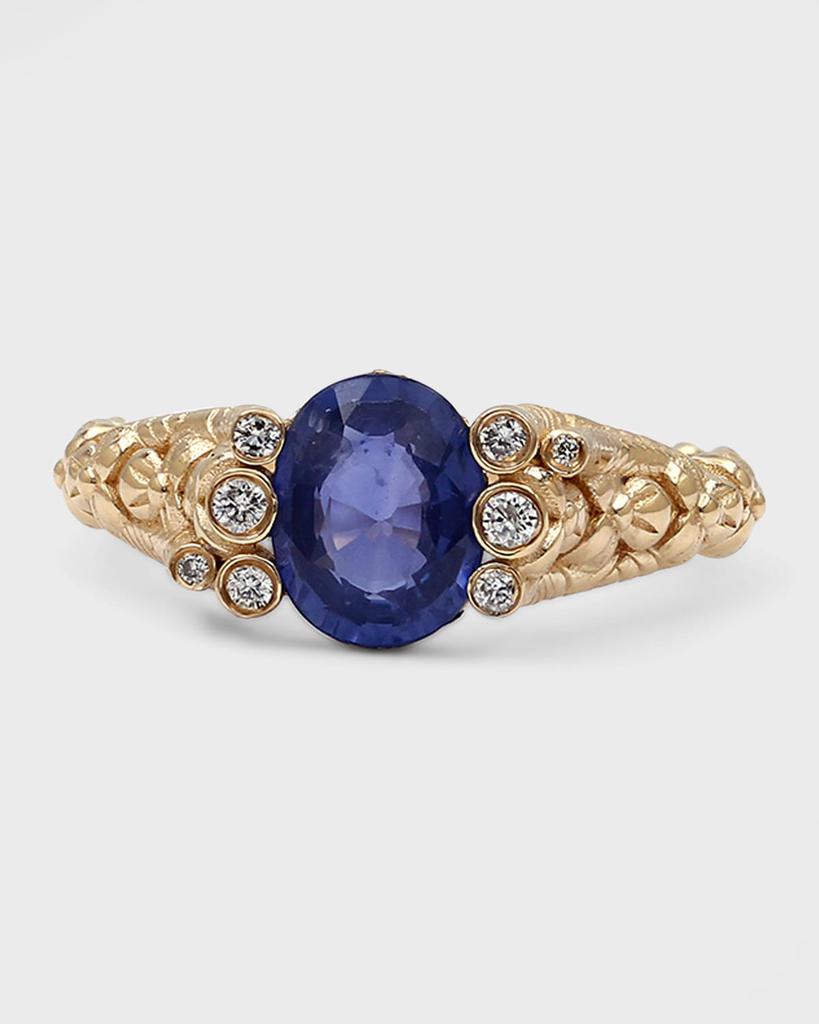 Stephen Dweck Tanzanite & Diamond 18K Gold Ring