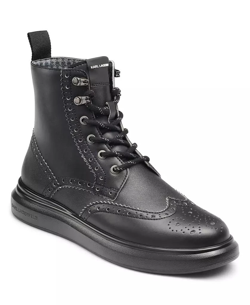 KARL LAGERFELD PARIS Karl Lagerfeld Men's Side Zip Wingtip Boot 1