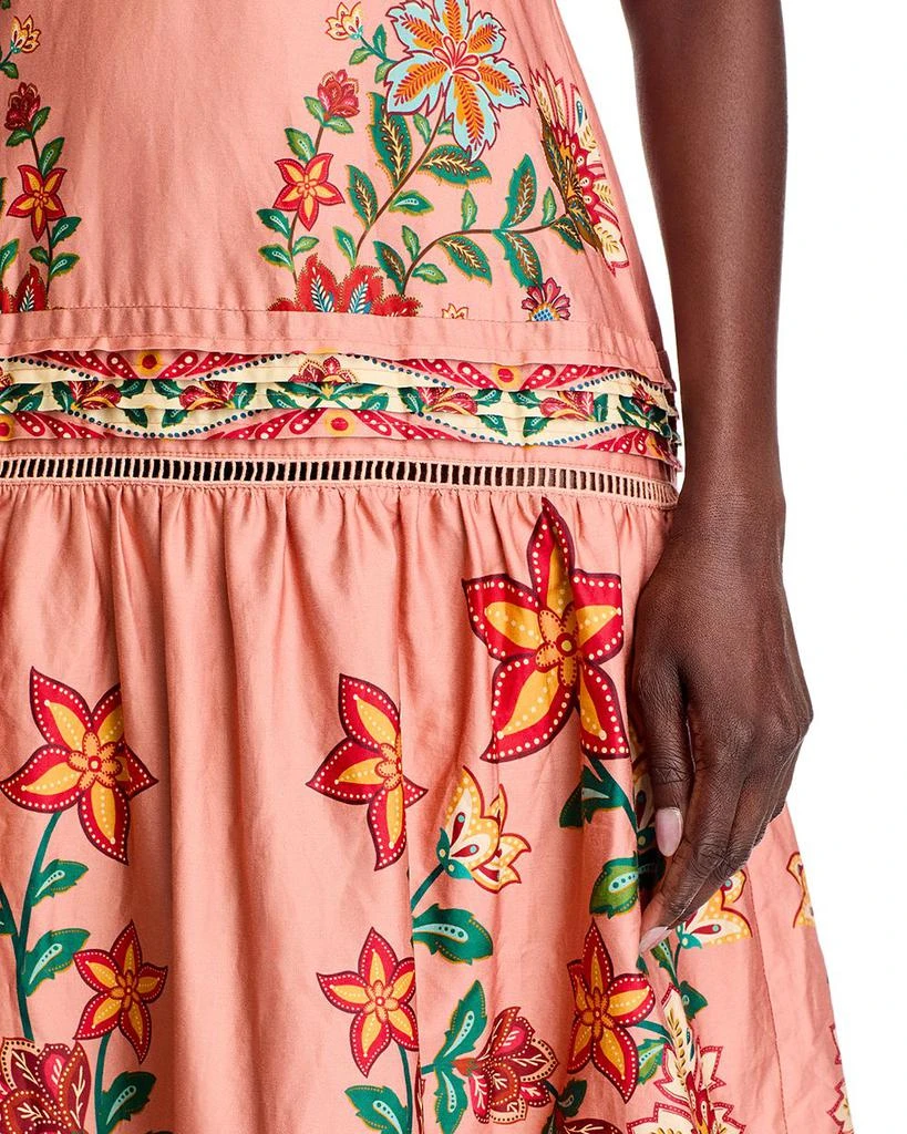 Farm Rio Pink Garden Delight Short Sleeve Maxi Dress 6