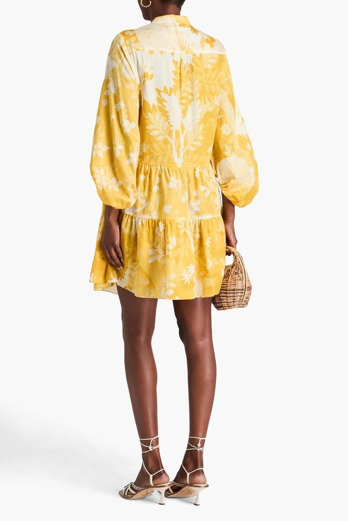 Erdem Tiered printed cotton-twill mini shirt dress 3