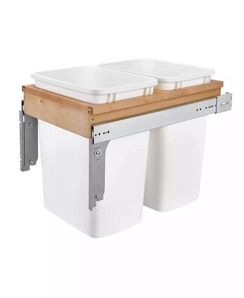 Rev-A-Shelf Double Pullout Top Mount Trash Cans 35 qt., White, 4WCTM-18DM2-175