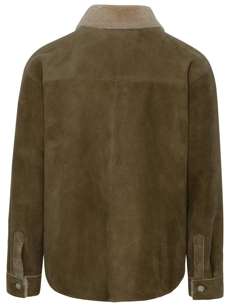Isabel Marant Isabel Marant Shearling Trim Buttoned Shirt Jacket