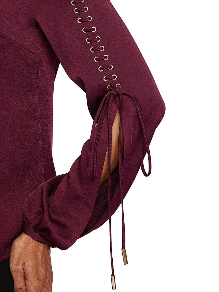 Santorelli Crepe Lattice-Sleeve Top 5