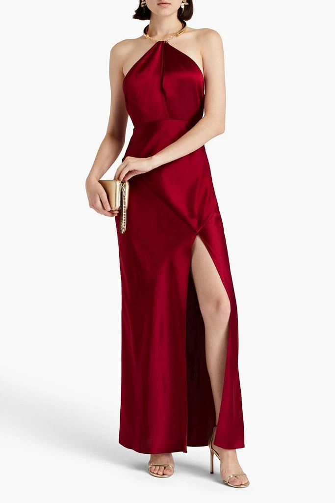 NICHOLAS Edyth satin-crepe halterneck gown 2