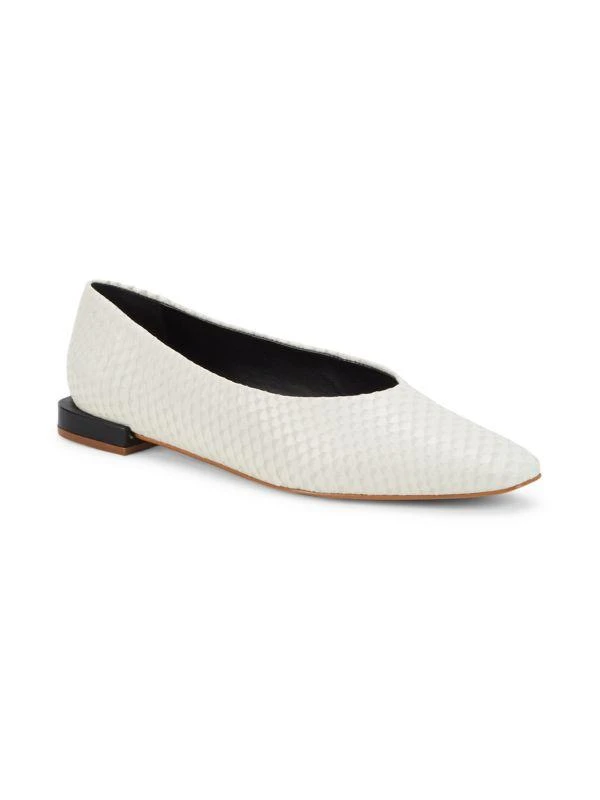 Saks Fifth Avenue Textured Leather Ballet Flats 2