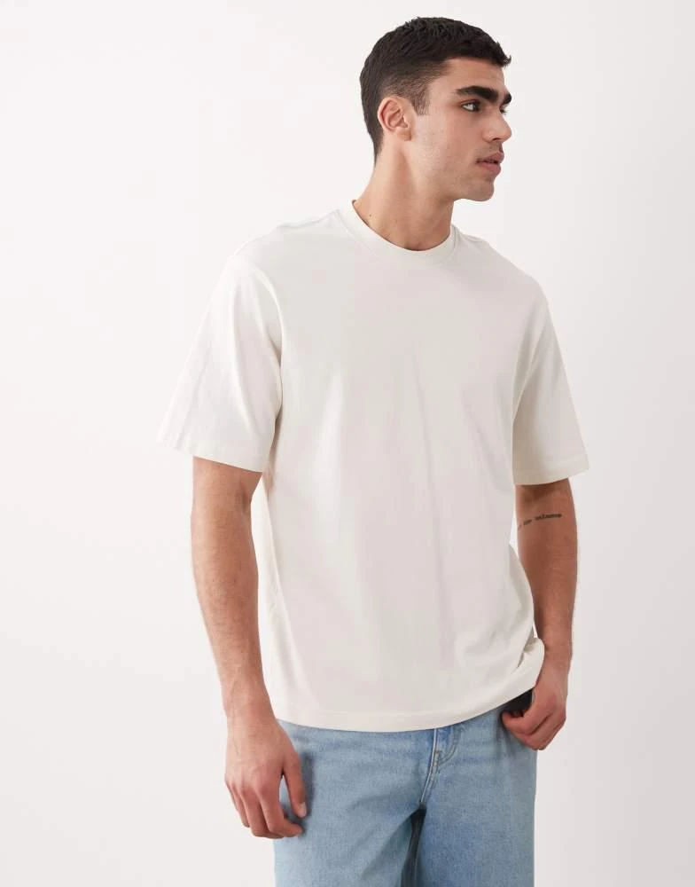 Mango Mango relaxed fit 100% cotton t-shirt in ecru