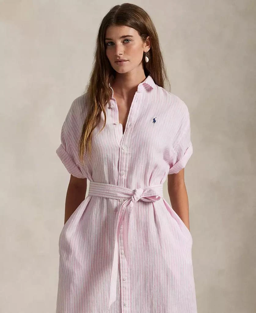 Ralph Lauren Women's Striped 100% Linen Short-Sleeve Shirtdress 3
