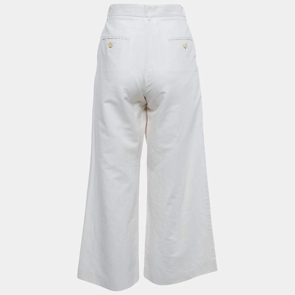 Weekend Max Mara Weekend Max Mara Cream Gabardine Wide-Leg Trousers S 2