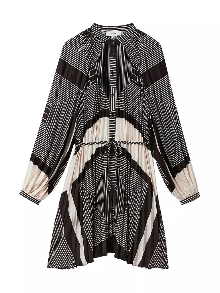 REISS Bay Graphic Pleated Minidress 1