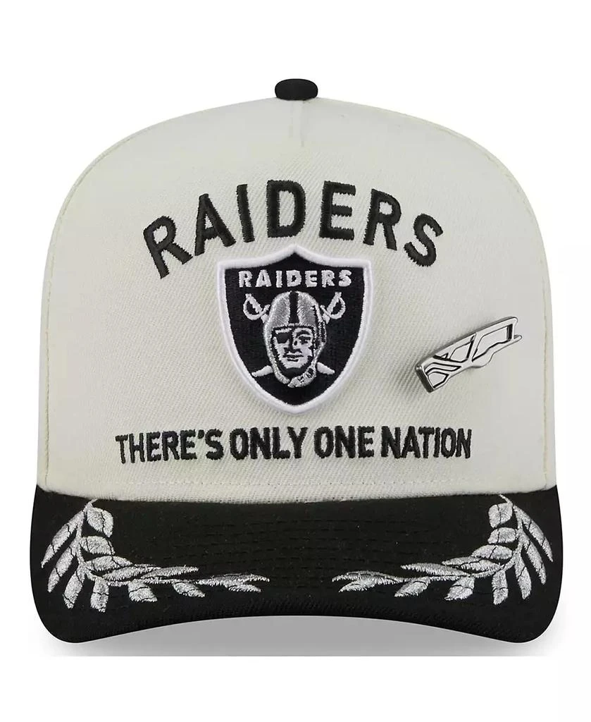 New Era Men's Cream/Black Las Vegas Raiders 2025 NFL Draft A-Frame 59FIFTY Fitted Hat 2