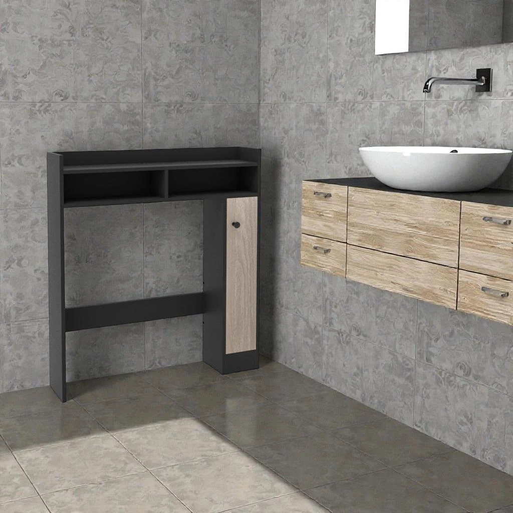 Hivvago Over-Toilet Bathroom Floor Storage Rack with Adjustable Shelving