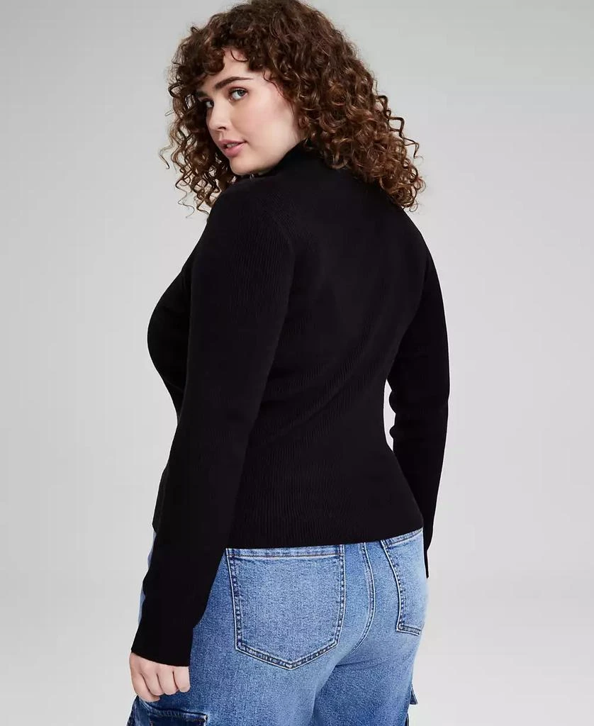 And Now This Trendy Plus Size Mock Neck Ribbed Sweater, Created for Macy's 2