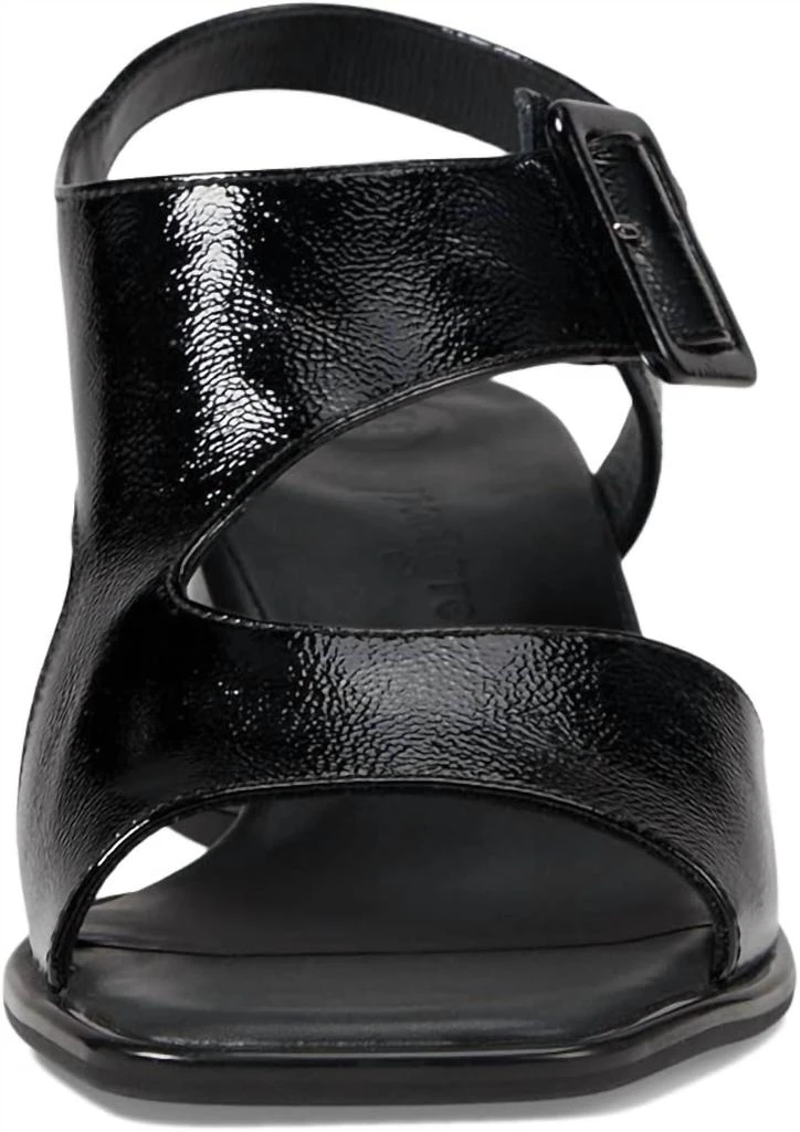Paul Green Women's Tanya Sandal In Black Crinkle Patent 4