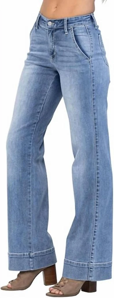 Judy Blue Judy Blue - Mid Rise Wide Leg Jeans 4