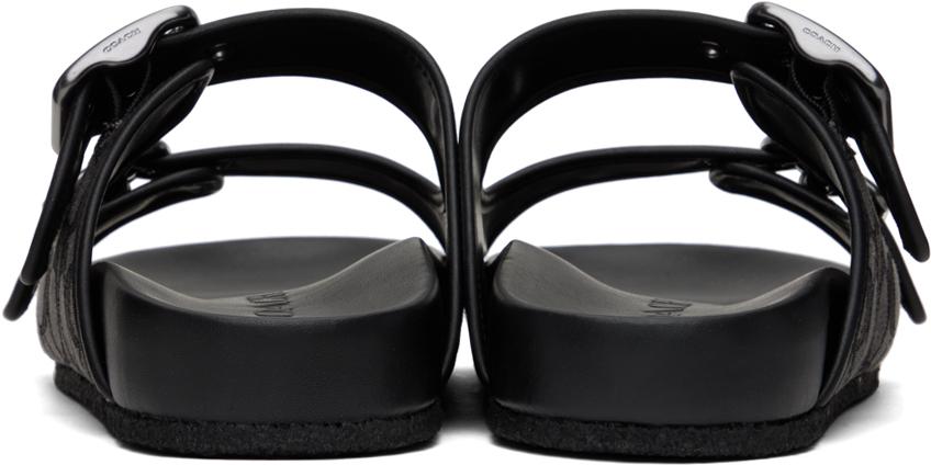 Coach 1941 Black Buckle Strap Sandals