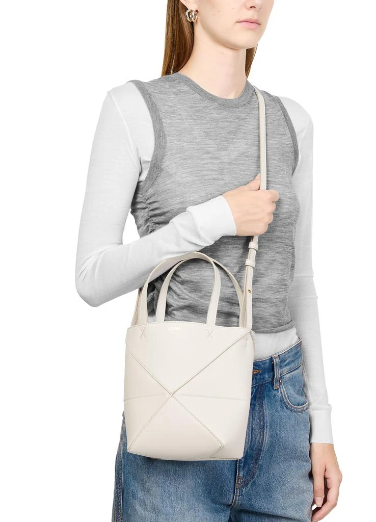 Loewe Mini Puzzle Fold tote in soft grained calfskin 9
