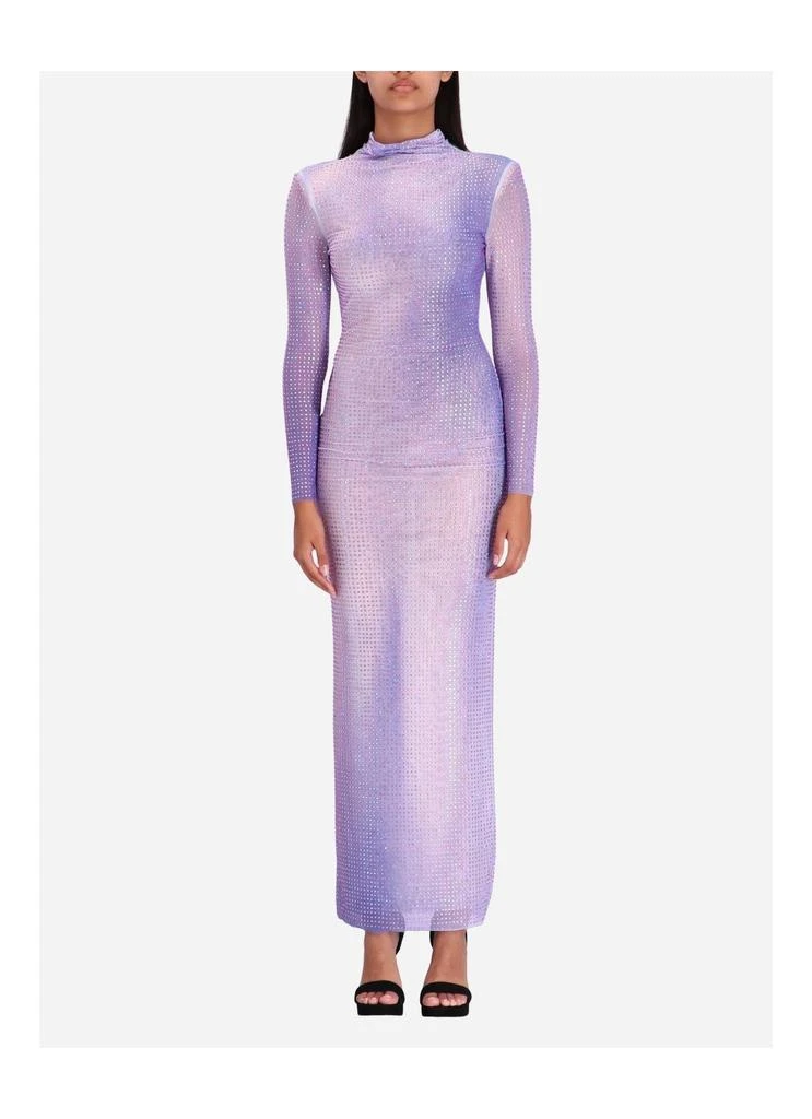 Self Portrait LILAC CONTOUR PRINT MAXI DRESS 4