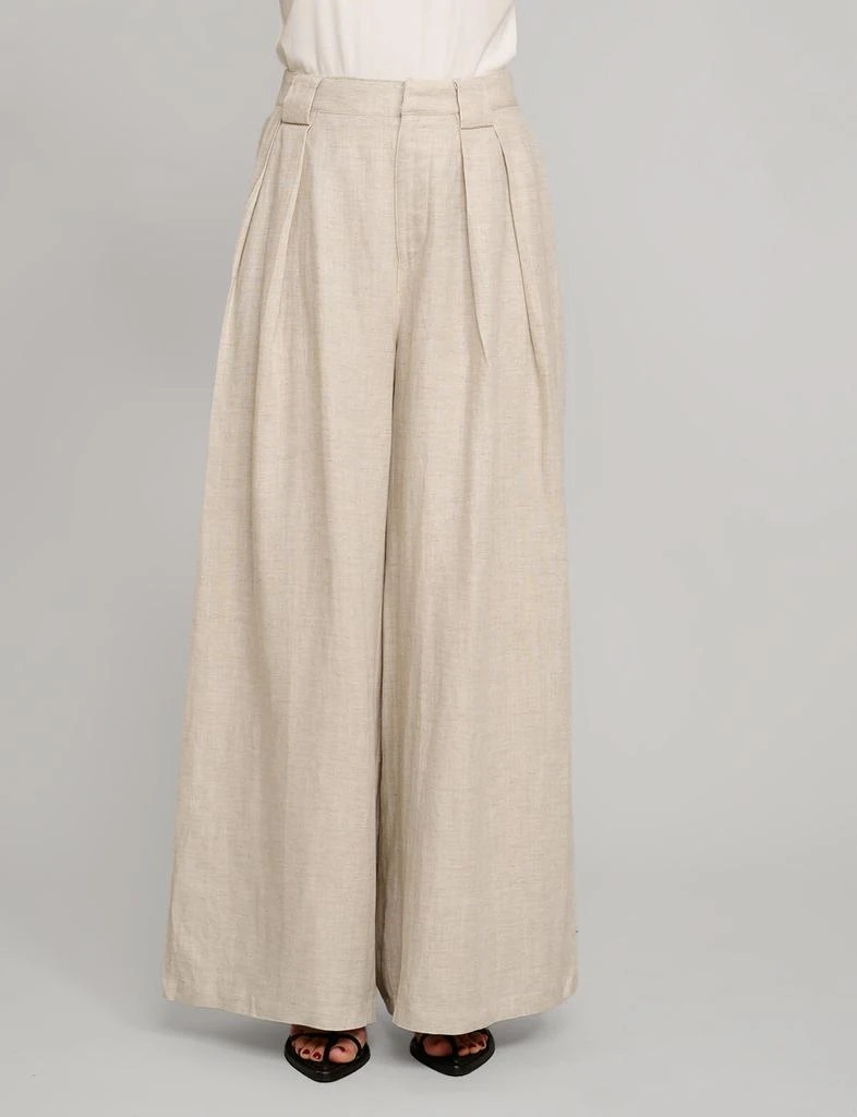 Pixie Market Oat Linen Wide Leg Pants 4