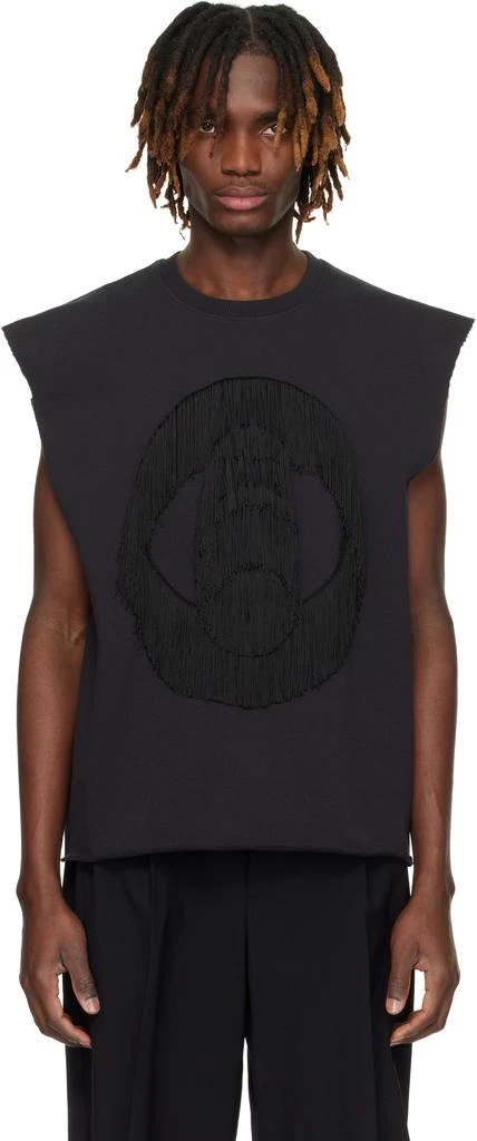 MM6 Black Fringed Sweatshirt 1