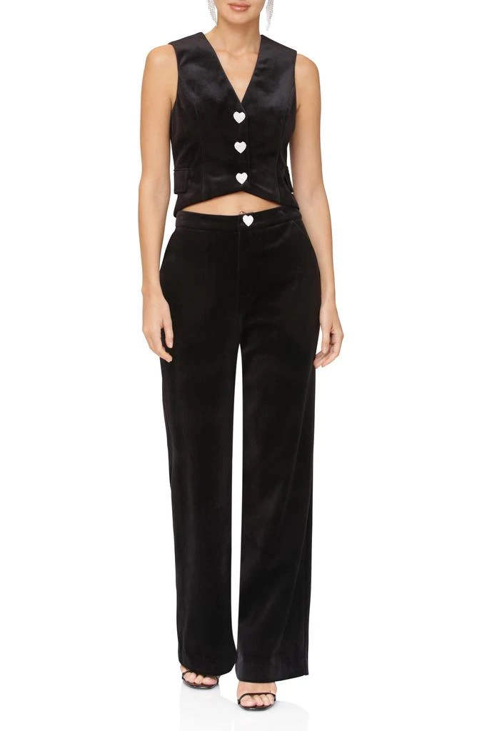 Avec Les Filles Heart Button Velvet High-Low Vest 8