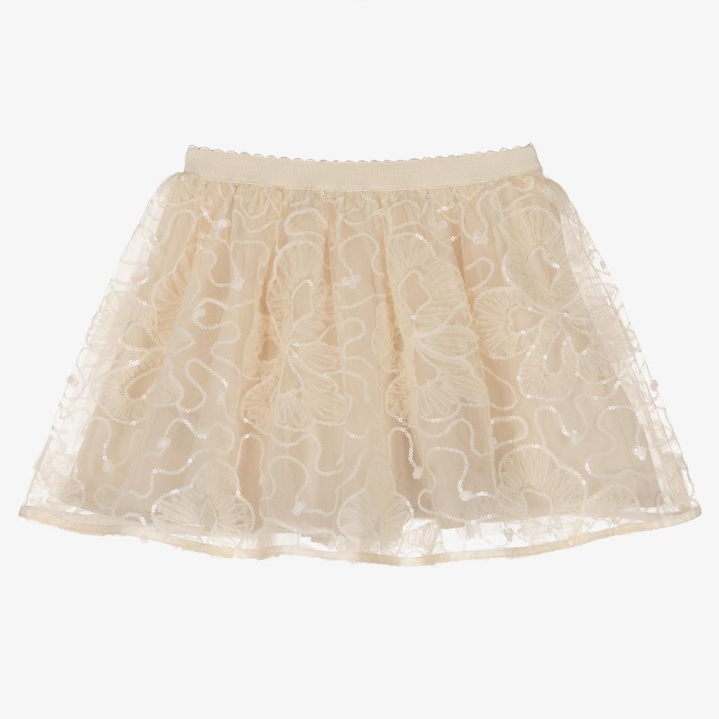 MAYORAL Beige Ruffle Tulle Skirt