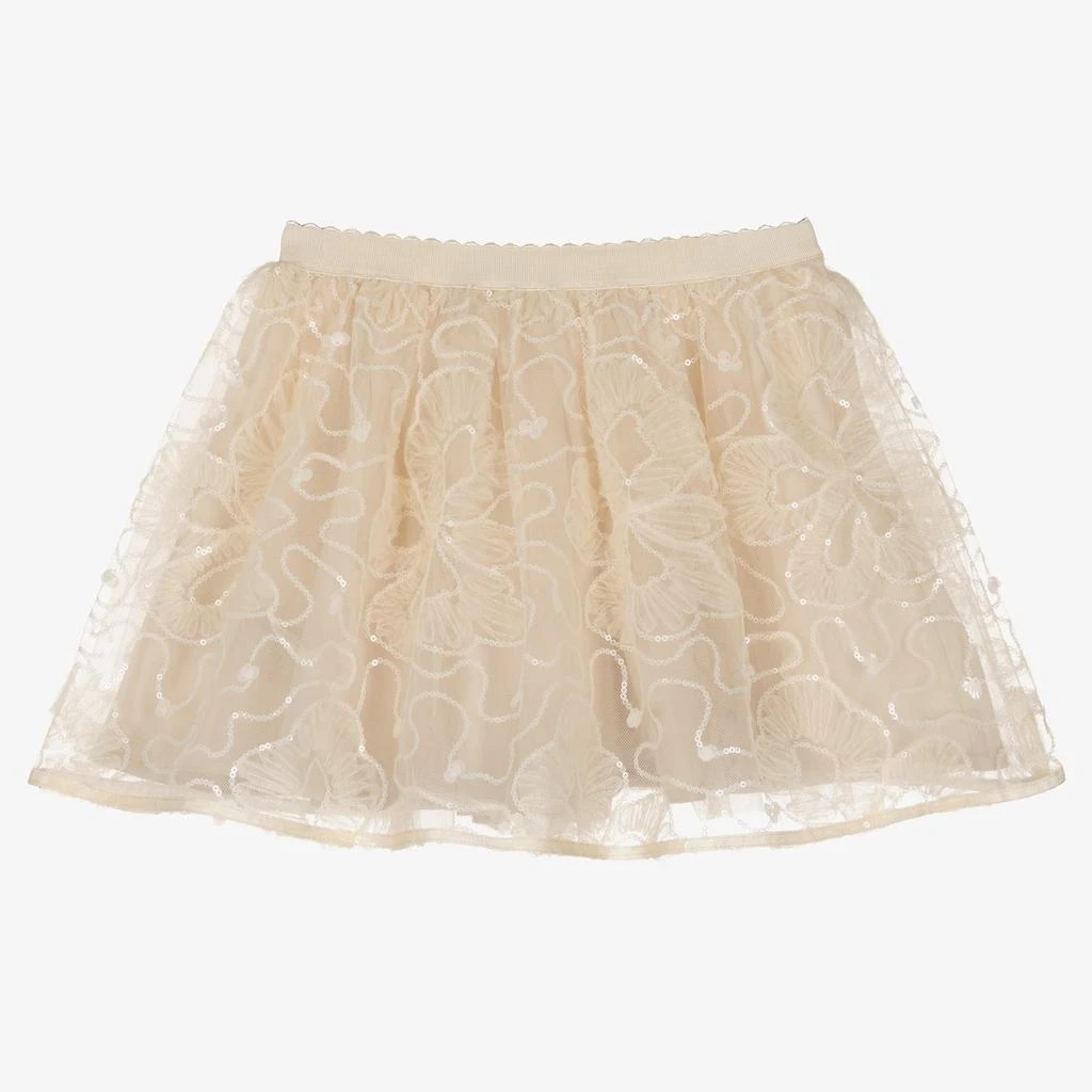 MAYORAL Beige Ruffle Tulle Skirt 1