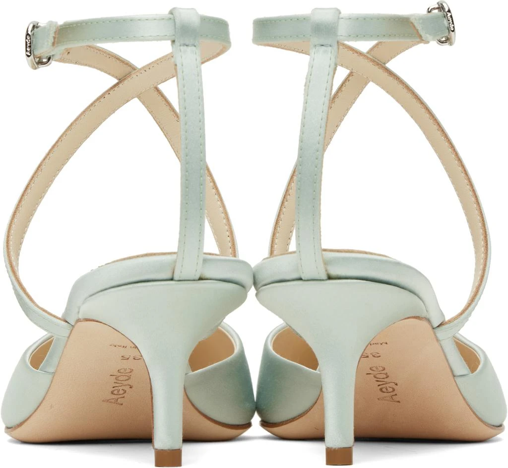 AEYDE Blue Salome Satin Heels 2