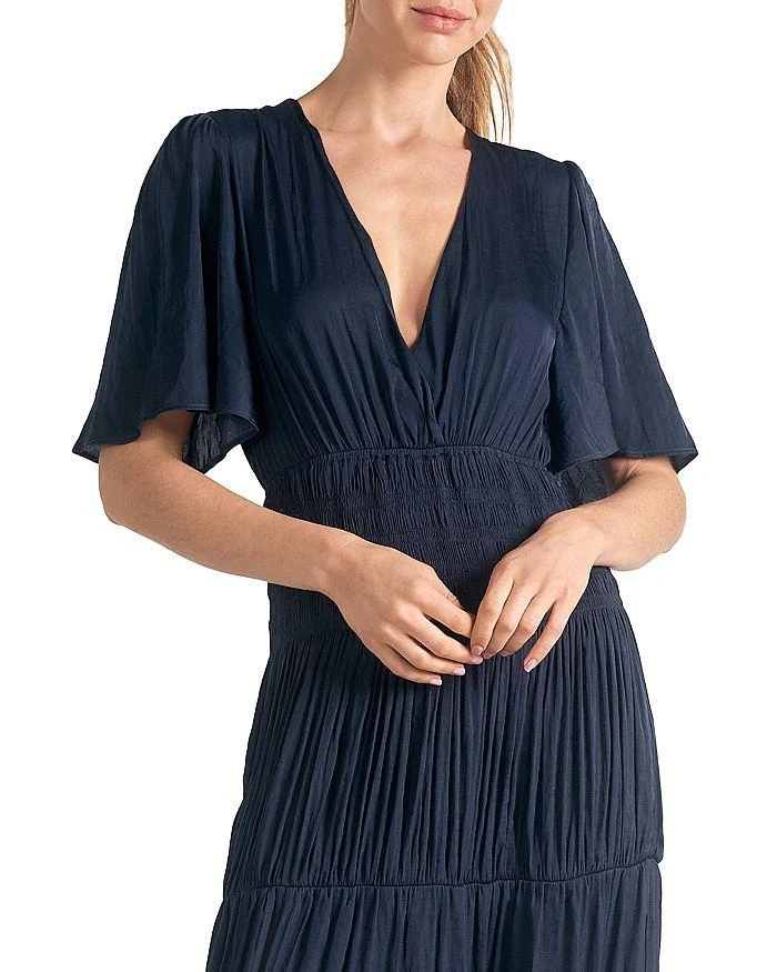 Elan V Neck Smocked Dress 2