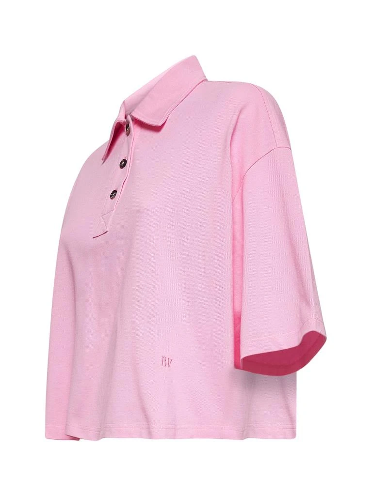 Bottega Veneta BOTTEGA VENETA | Pink light piqué cotton crop polo shirt | Women | S 3