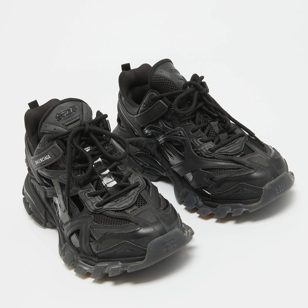 Balenciaga Balenciaga Black Faux Leather and Mesh Track 2