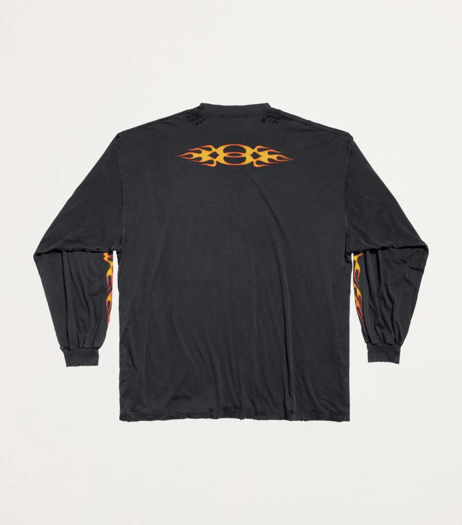 Balenciaga Flame Logo Oversized Long-Sleeve T-Shirt 2
