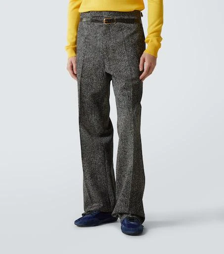 Prada Checked cotton gabardine wide-leg pants 3