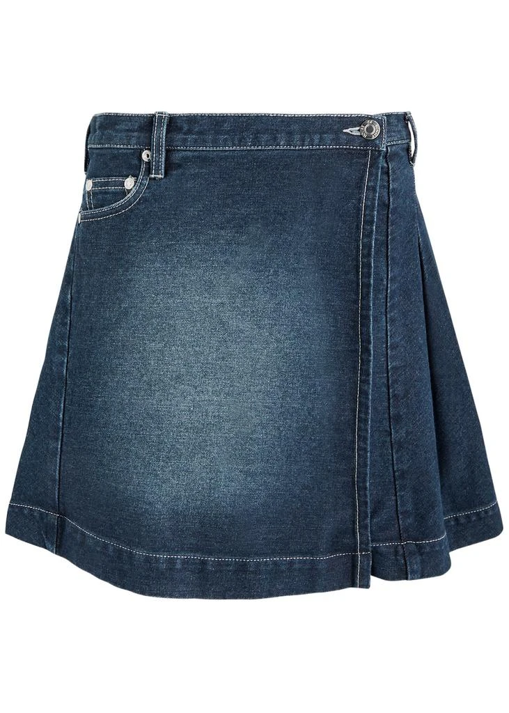 House Of Sunny Pleated denim mini wrap skirt 1