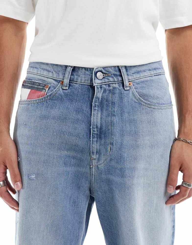 Tommy Jeans Tommy Jeans Skater ripped jeans in mid wash with flag details 5