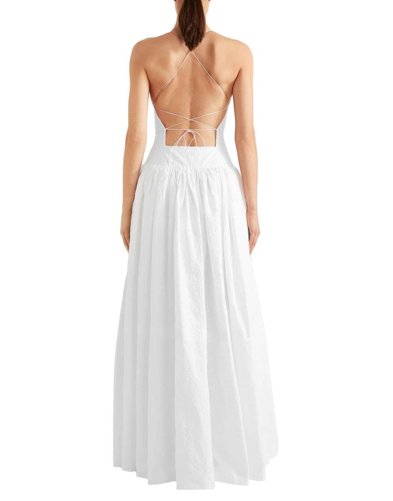 ワンピース ALAIA Linen blend maxi dress aa26304r--V-neck-black-maxi-