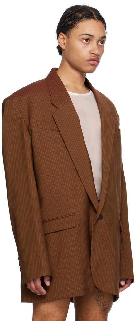 EGONLAB Brown Pinstripe Blazer 2
