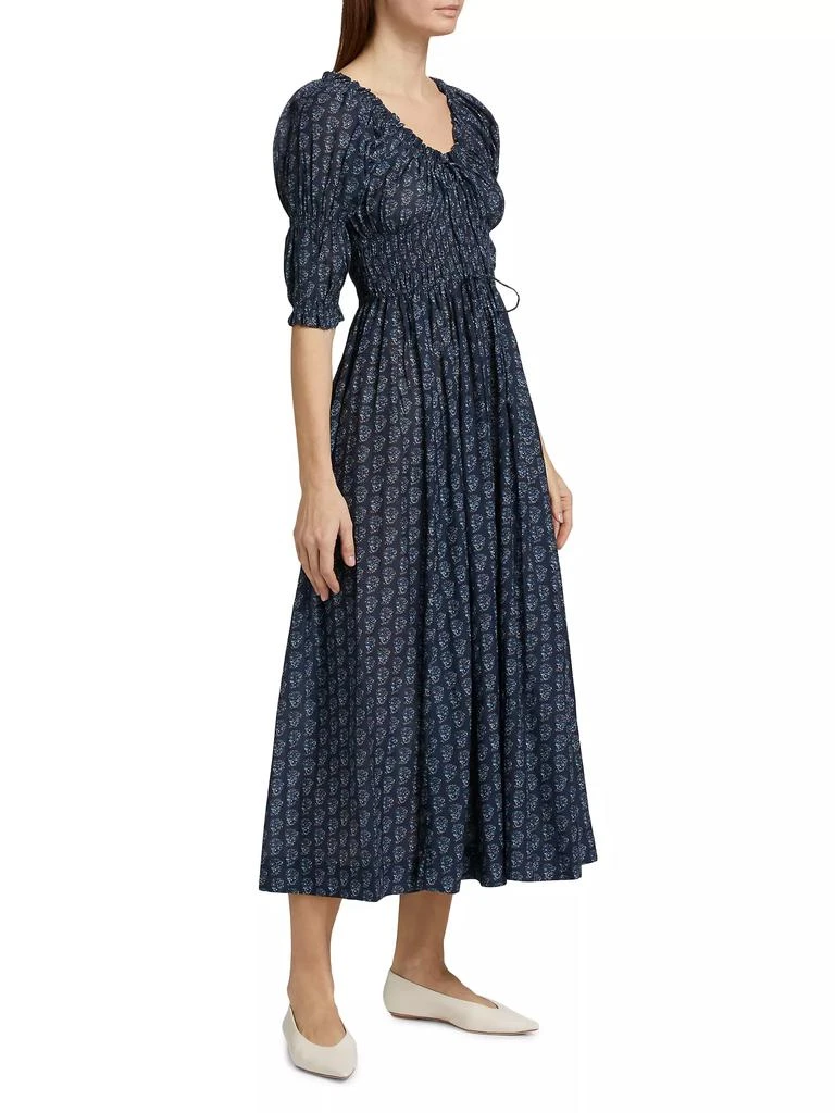 DÔEN Ischia Printed Smocked Midi-Dress 4