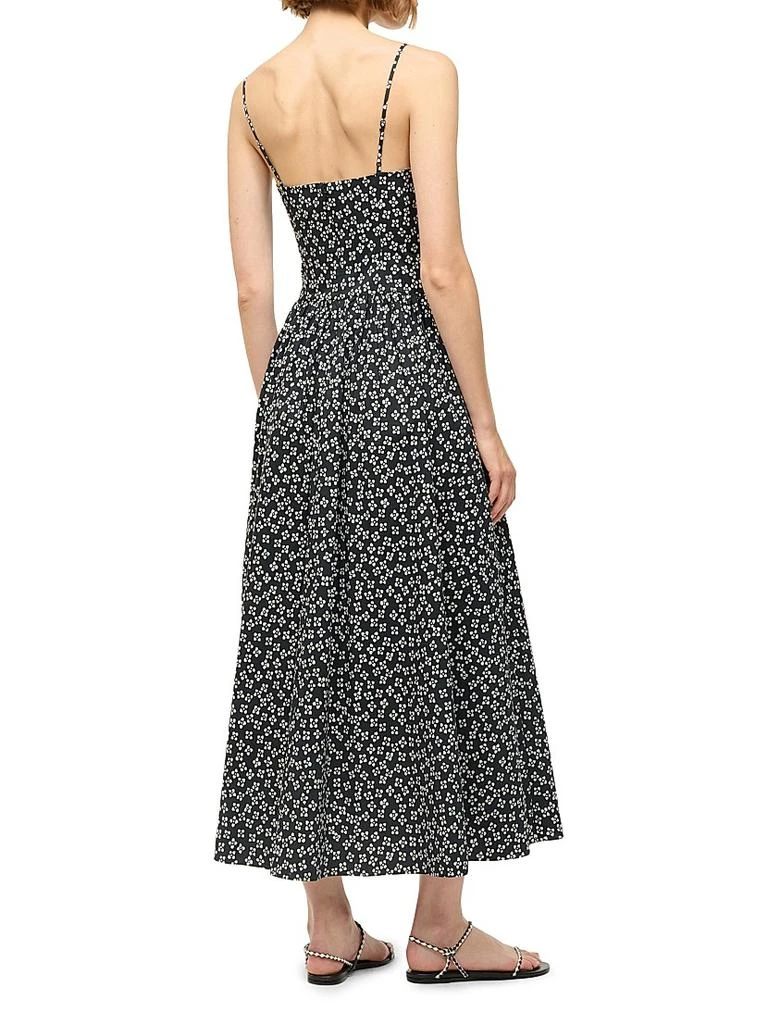 Staud Dena Floral Stretch Cotton A-line Dress 4