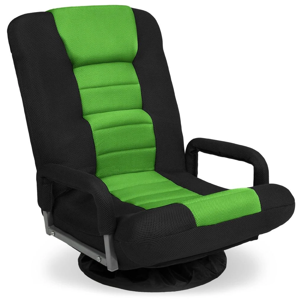 Best Choice Products 360-Degree Swivel Gaming Floor Chair w/ Armrest Handles, Foldable Adjustable Back 1