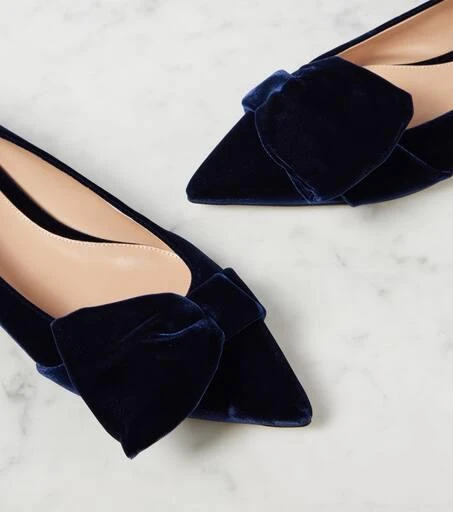 Gianvito Rossi Bow-detail velvet ballet flats 5