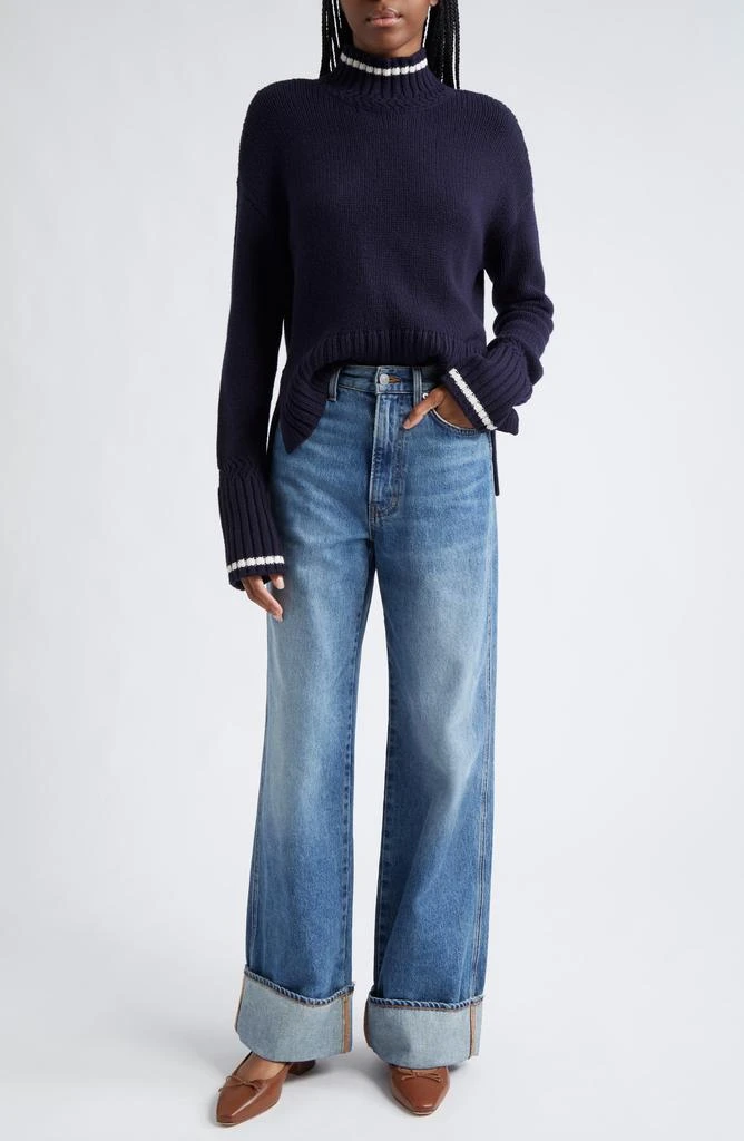 VERONICA BEARD Taylor High Waist Wide Leg Cuffed Jeans 2