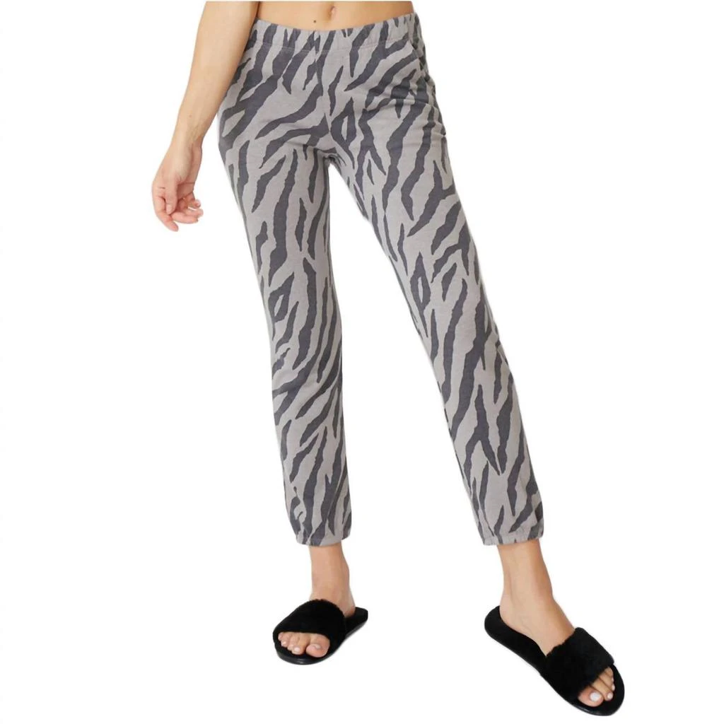 Monrow Zebra Jogger Sweatpants In Grey Combo 1