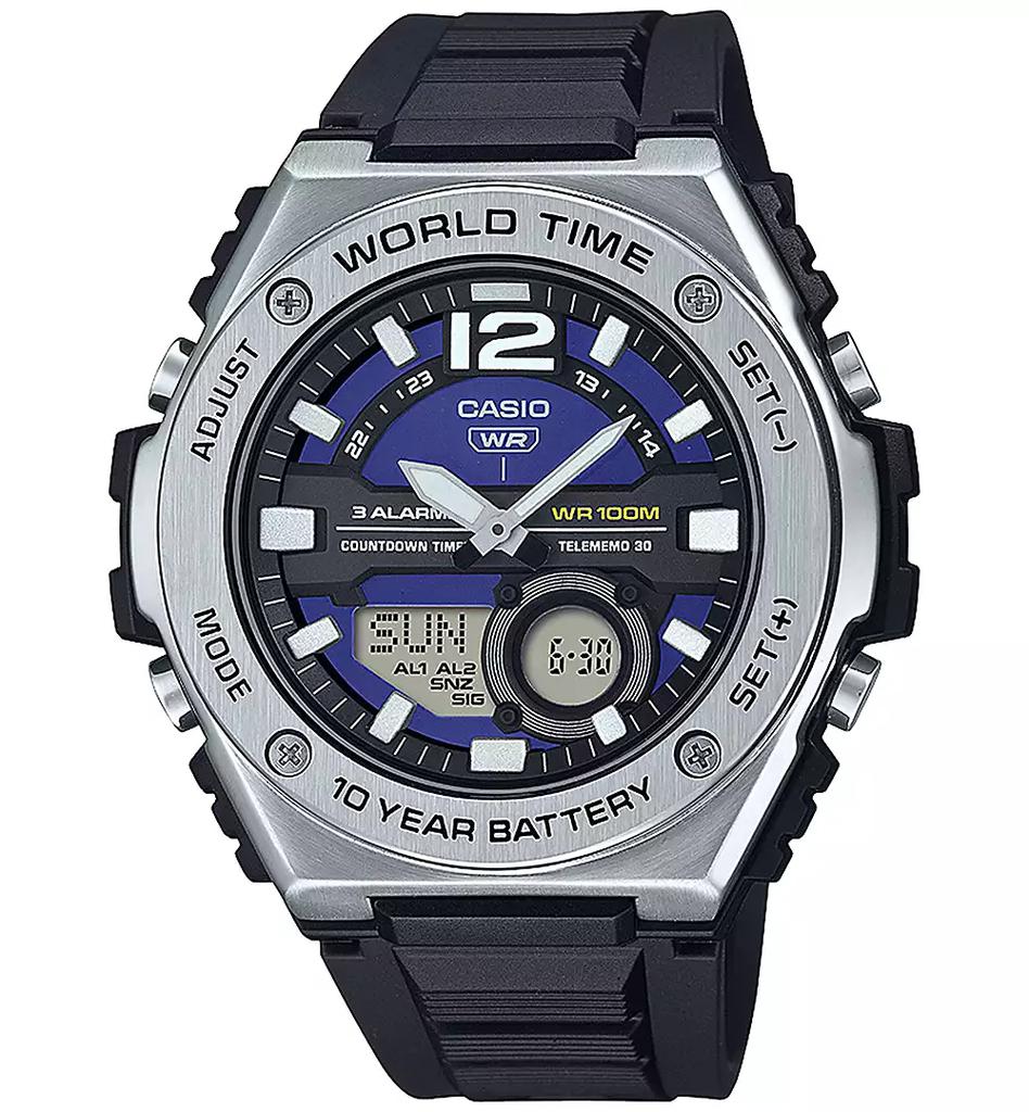 Casio Men's Analog Digital Black Resin Strap Watch 51mm, MWQ100-2AV