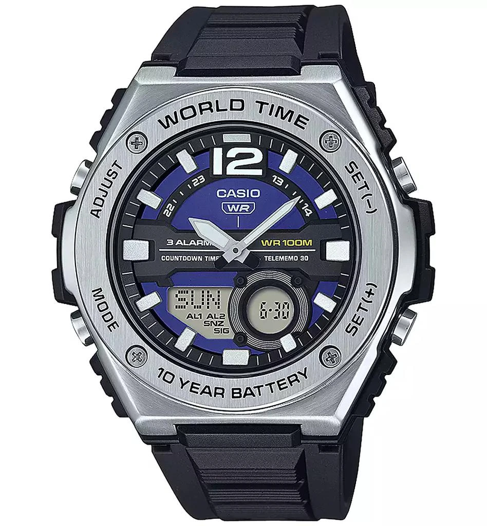 Casio Men's Analog Digital Black Resin Strap Watch 51mm, MWQ100-2AV 1