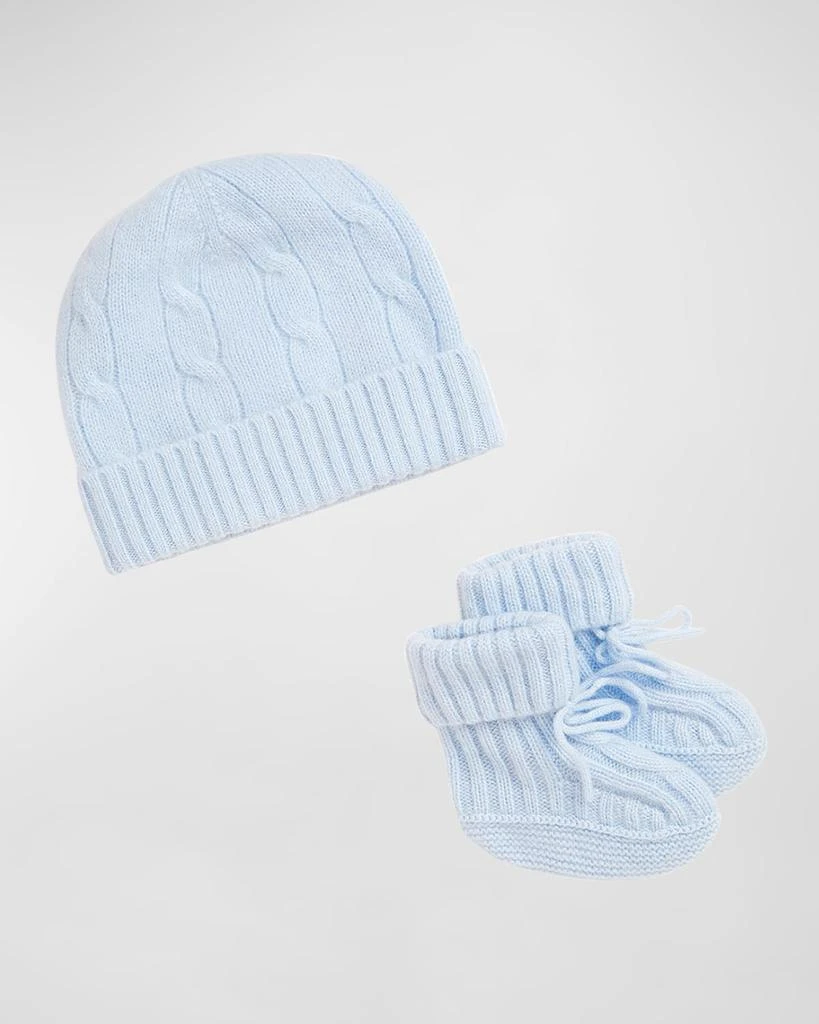Ralph Lauren Boy's Cashmere Hat & Booties Gift Set, Size Newborn-9M 1