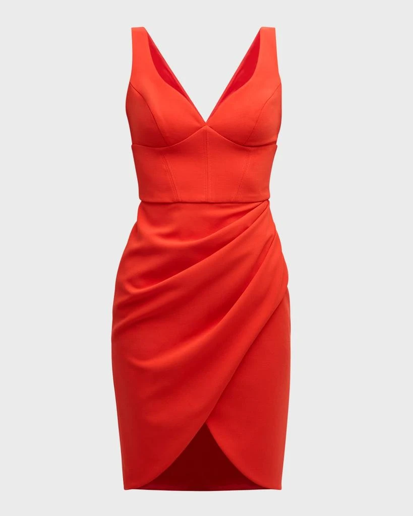 Black Halo Curtis Sleeveless Pleated Tulip Midi Dress 1