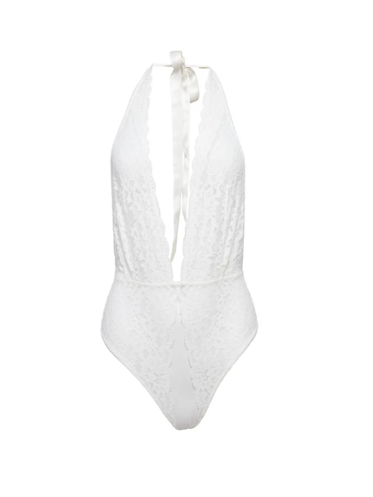 Fleur du Mal Charlotte Lace Halter Teddy 1