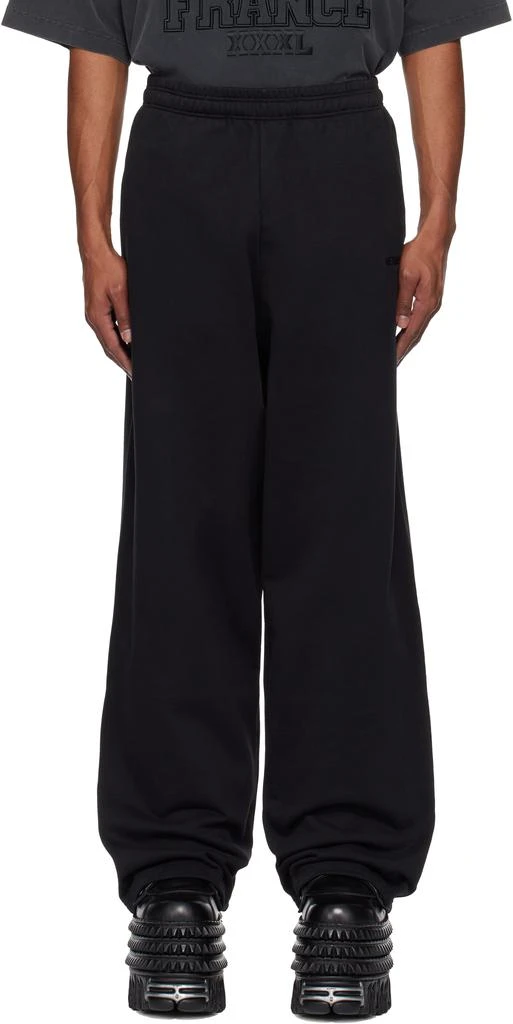 Vetements Black Embroidered Logo Sweatpants 1