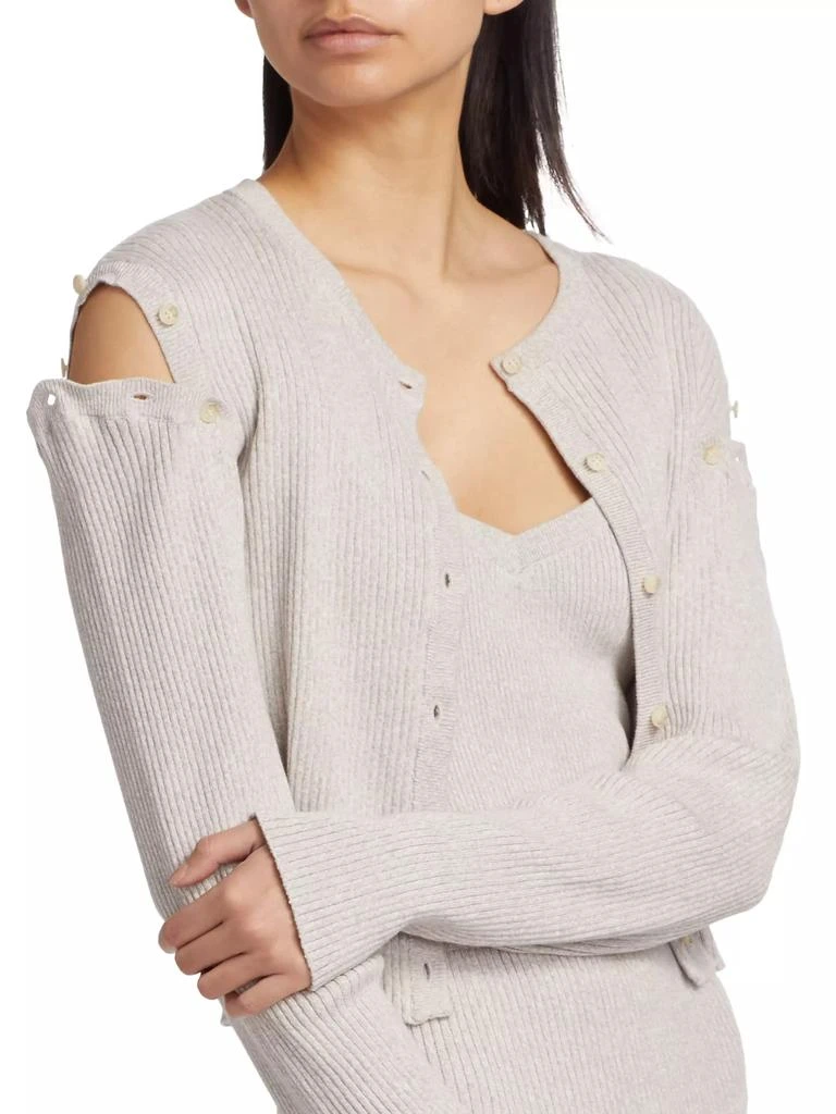 Naadam Naia Cotton & Cashmere Ribbed Convertible Cardigan 7